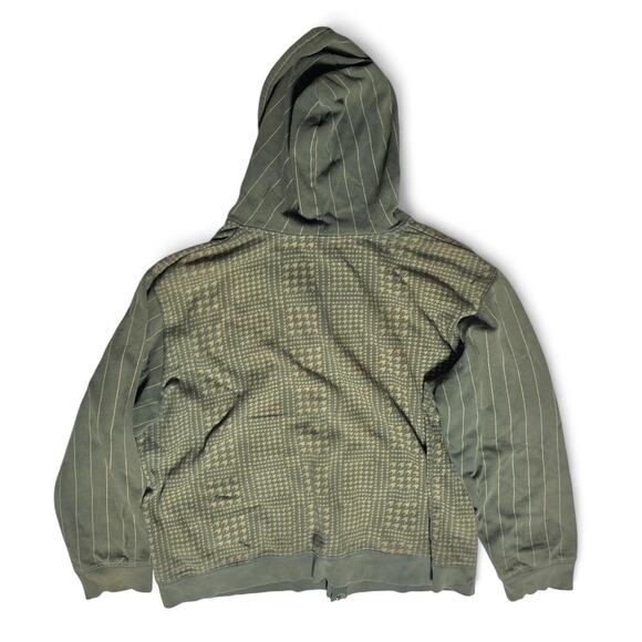 No Boundaries Nobo Vintage Y2k Green Houndstooth AOP Eagle Cross Hoodie XL - Picture 7 of 7